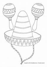 Coloring Sombrero Maracas Mexican Pages Getdrawings Drawing Color Printable Getcolorings sketch template