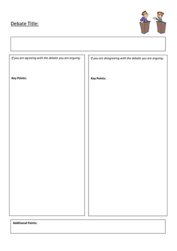 debate planning sheet teaching resources