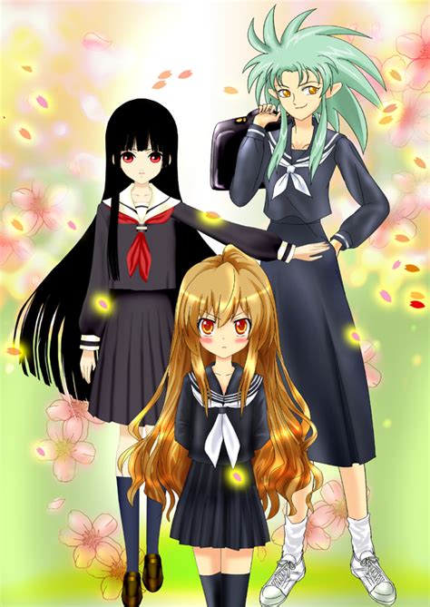 Aisaka Taiga Enma Ai And Ryouko Toradora And 2 More Drawn By Luna