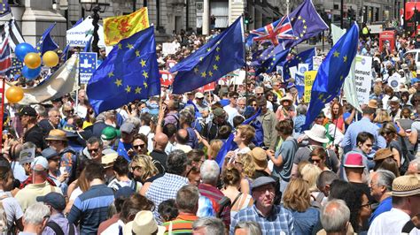 eu supporters march  london  vote  brexit deal