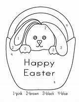 Easter Color Preschool Numbers Kids Coloring Pages Worksheets Number Worksheet Printable Bunny Happy Basket Sheets Bestcoloringpagesforkids Butterfly Colors sketch template