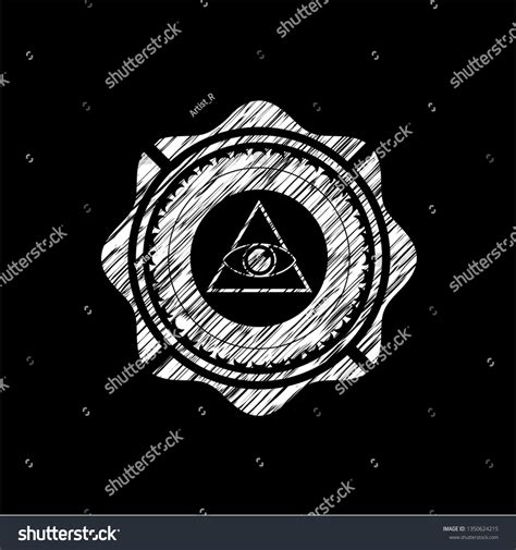 illuminati pyramid icon drawn  chalkboard stock vector royalty   shutterstock