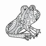 Mandala Frog Coloring Mandalas Animal sketch template