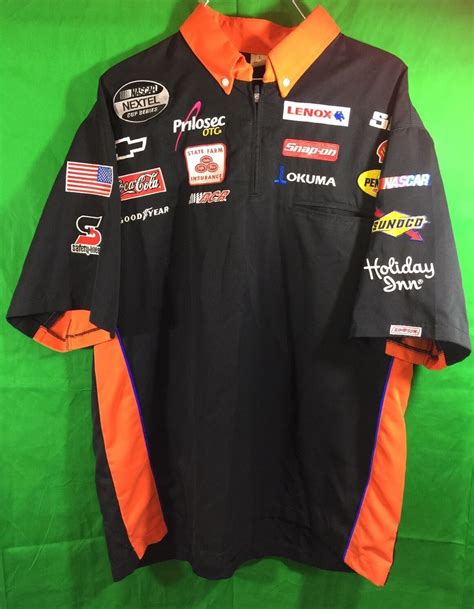 Simpson Nascar Rcr Racing Black Orange Pit Crew Short Sleeve Shirt Size
