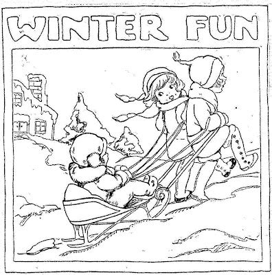 paper dolls winter fun coloring page