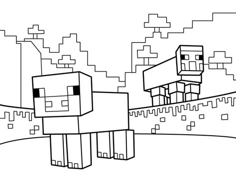 sheep  printable coloring page minecraft minecraft party