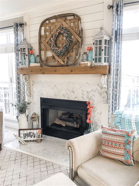 spring fireplace decorating ideas  bright colors  accents wilshire collections