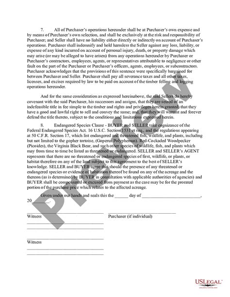virginia timber sale contract printable timber contract  legal forms