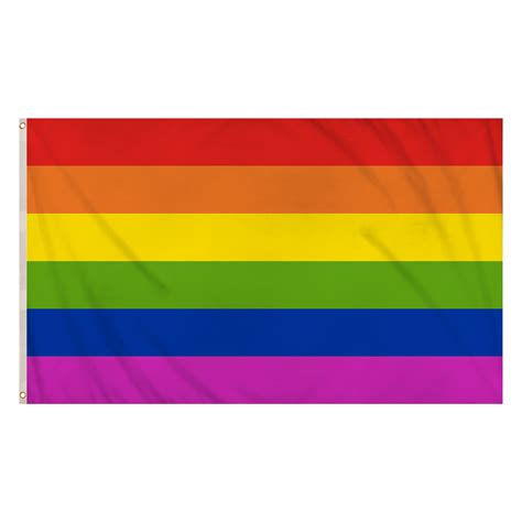 rainbow gay pride lgbtq flag 3ft x 2ft polyester double stitched