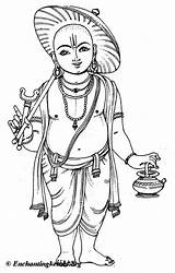 Vishnu Lord Coloring Drawings Gods Template Hindu Sketch Avatars sketch template