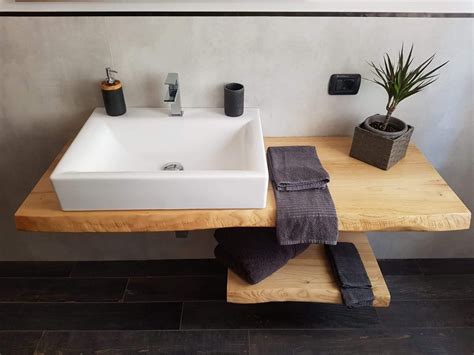 top bagno legno massello piani lavabo ultime novita  arredare il bagno