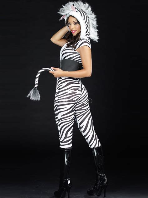 halloween sexy fantasia zebra costume for woman