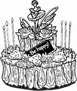 Desserts Coloring Pages Cake Kids sketch template