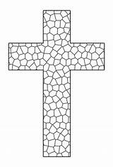 Cross Coloring Pages Printable Crosses Easter Sheets Color Adult Mosaic Glass Stained Christian Kids Print Books Sheet Crafts Patterns Printables sketch template