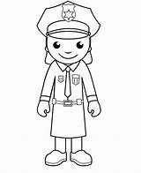 Police Coloring Officer Pages Kids Woman Printable Women Drawing Officers Cartoon Clipart Policeman Man Colouring Cliparts Crafts Army Jobs Library sketch template