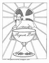Communion Agneau Coloriage Corpus Chalice Catholic Christi Colorier Baranek Wielkanocny Kolorowanki Druku Fronleichnam Cricut Blumenteppich Wydrukuj Kolorowankę Zapisano sketch template