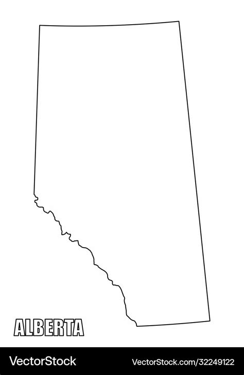 alberta province outline map royalty  vector image