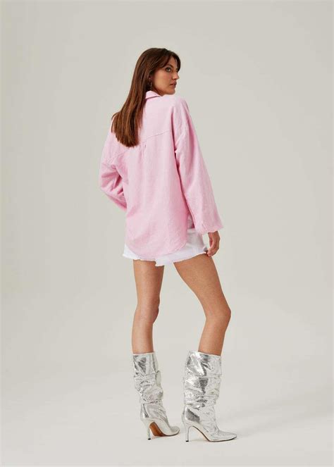 costes dames basics linen blouse rose pastel peyman ghiasi