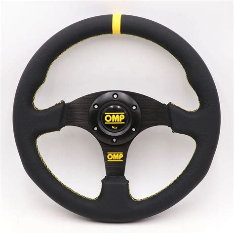 universal  omp genuine leather racing sport flat steering wheel racing game steering wheel