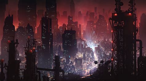cyberpunk city night view  wallpaperx resolution hd