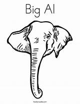 Coloring Elephant Lephant Al Big Pages Face Head Color Getdrawings Getcolorings Built California Usa Twistynoodle Noodle sketch template