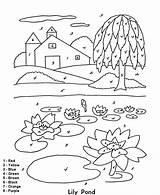 Kleur Boerderij Kleurplaat Nummers Kleurplaten Tekening Print Nummern Bauernhof Beginner sketch template