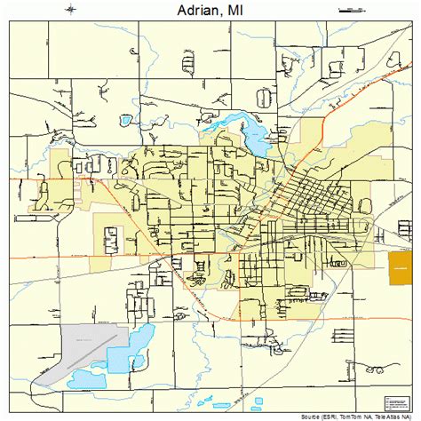 adrian michigan street map