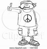 Sandals Bandana Peace Clipart Hitchhiker Wearing Male Cartoon Shirt Shorts Illustration Djart Royalty Vector Lineart Getdrawings Drawing 2021 sketch template