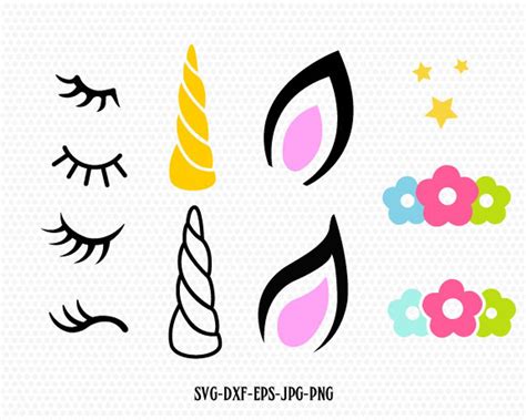 diy unicorn horn ears  eyes template unicorn ears  horn