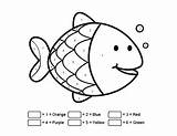 Color Numbers Fish Easy Printable Kids Colors Learn Happy sketch template