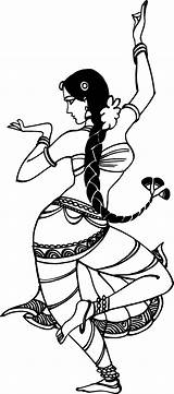 Drawings Outline Sketches Madhubani Hindu Dances Dancers Danza Indiano Perumal Aboriginal Colouring Pose Colorare Yoga Artigianato Ventre sketch template