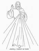 Divine Mercy Coloring Faustina Catholic Saint Jesus Misericordioso Desenho Kids Sunday Imagens sketch template
