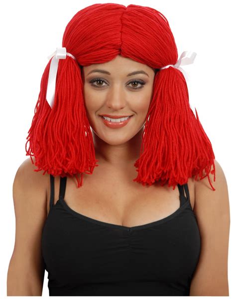 Rag Doll Wig Costume Raggedy Ann Red Yarn Female Halloween