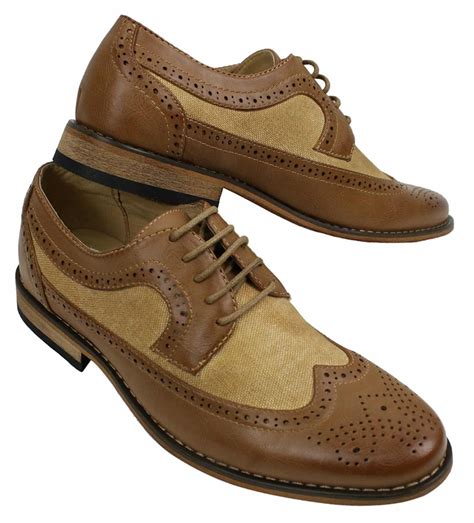 mens brogues leather shoes italian designer smart casual brown black
