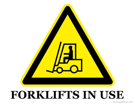printable forklifts   sign
