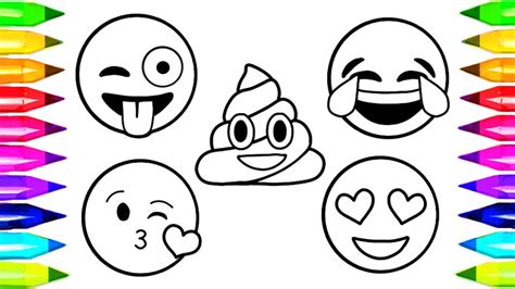 emoji coloring pages   draw  color emoji faces learn colors
