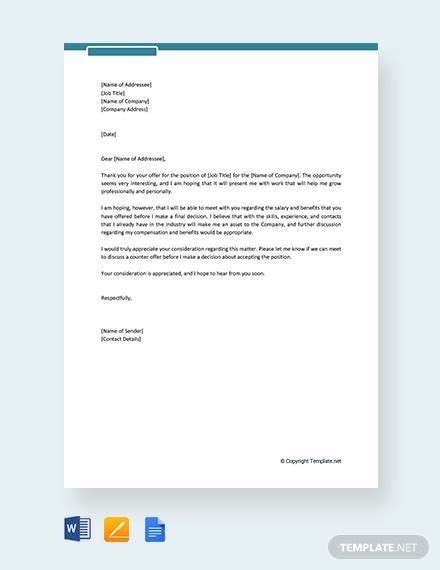 write  real estate counter offer letter examples