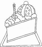 Desserts Coloring Pages Slice Cake sketch template