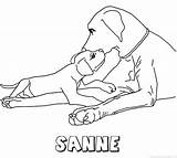 Sanne Kleurplaten Kleurplaat Naam Hond sketch template