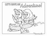 Coloring Pages Summer Easy Kids Adults Canoe sketch template