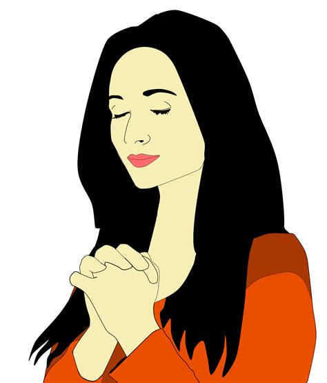 woman praying illustration public domain vectors