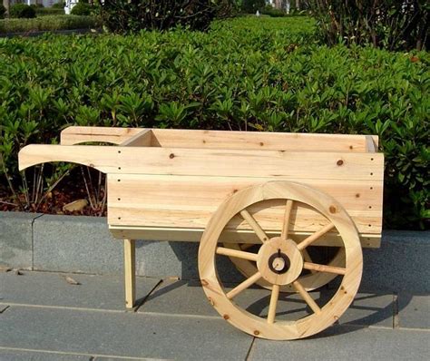 wooden wheelbarrow planter decorative display cart