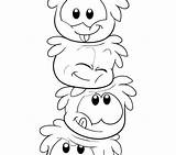Penguin Club Pages Coloring Puffles Getcolorings sketch template