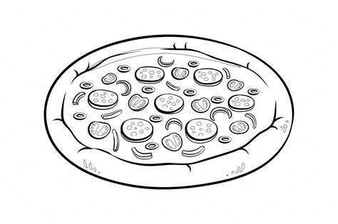 pizza coloring book vector illustration illustrations