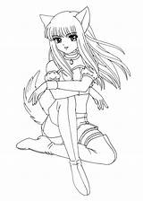 Coloring Anime Pages Printable Girls Popular sketch template