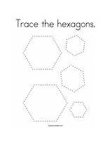 Hexagons Trace Coloring Hexagon Search sketch template