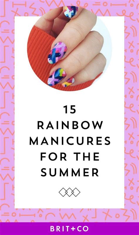 15 rainbow manicures to wear all summer long manicure rainbow