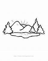 Mountain Montagne Coloriages Print sketch template