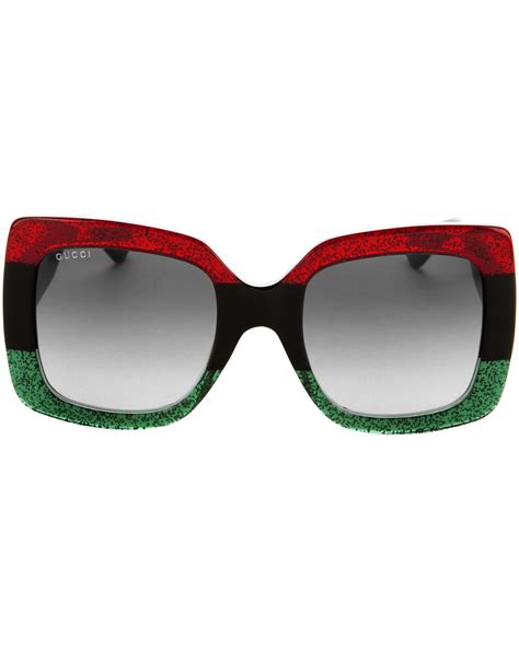 Gucci Oversized Square Glitter Sunglasses Lyst