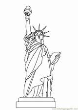 Statue Liberty Coloring Pages Printable Usa Color Countries sketch template